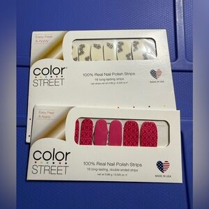 Color Street Two Sets of Nail Polish Strips (Pink Ribbon and Anything Rose)